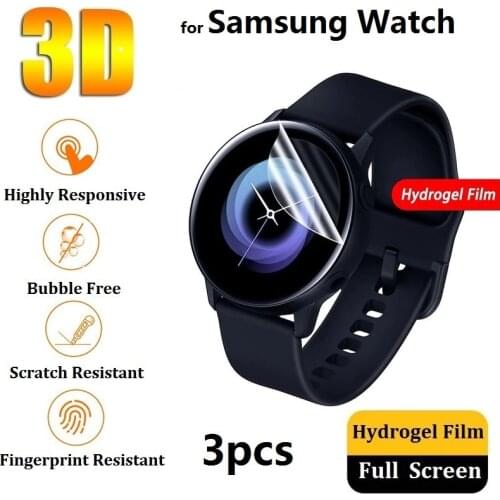 3D Full Screen Protector for Samsung Galaxy Active 2 44mm 40mm Gear S3 S2 Watch 3 45mm 41mm 46mm (Not Glass) Film Foil Hydrogel