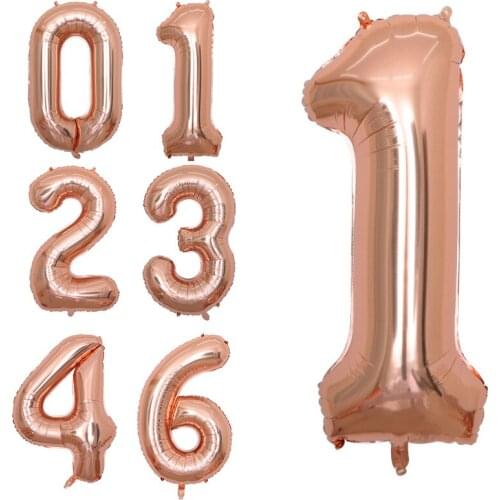 40 Inch Foil Happy Birthday Balloons Number Rose Gold Party Wedding Balloon decorations Party Birthday Kids Baby Shower Supplies