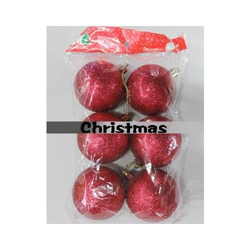 6P Multiple Colors Christmas Tree Decoration Powder Gold Christmas Ball Powder Ball Flash Party Decorative Gift