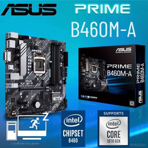 Asus LGA 1200 PRIME B460M-A Intel B460 Motherboard PCI-E 3.0 DDR4 128GB 6 SATA III Motherboard Micro ATX Placa-mãe 1200 New