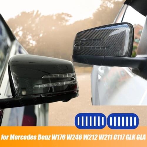 2p Side Mirror Cover Caps for Mercedes Benz W176 W246 W204 W212 W221 C117 X204 X156 Replacement Carbon Fiber Pattern Accessories