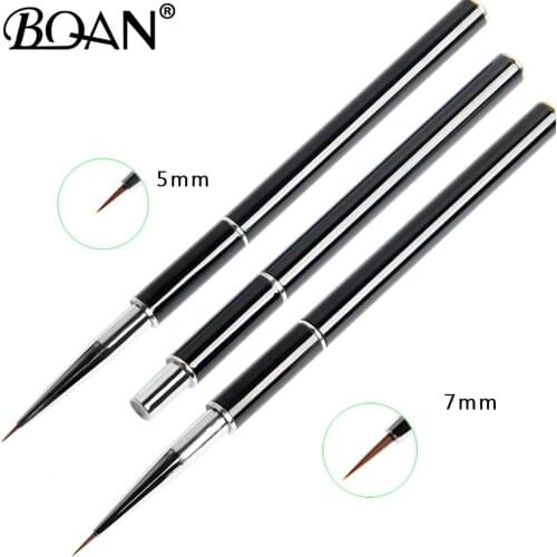 BQAN 1pcs Nail Liner Brush Painting Brush black handle Nail Brushes Gel Pen For DIY Nail Painting Line Nail Tool 5/7mm