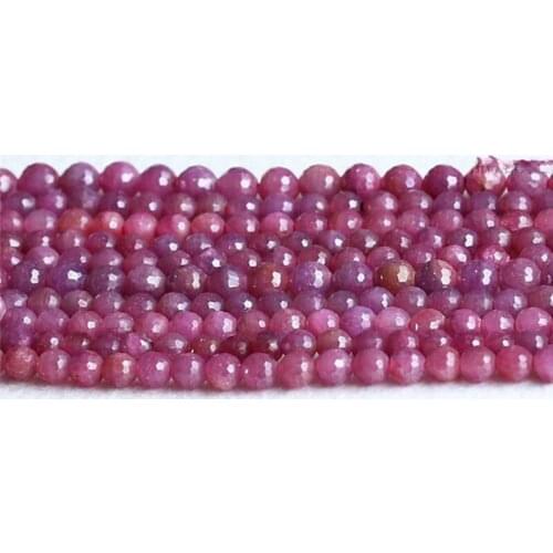 AAA loose beads red Ruby round faceted 5/6/7mm for DIY jewelry making 39cm FPPJ wholesale beads nature gem stone