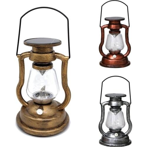 FashionRetro Solar Hanging Candle Light LEDs Oil Lamp Flickering Flameless Solar Lantern Outdoor Garden Yard Lighting