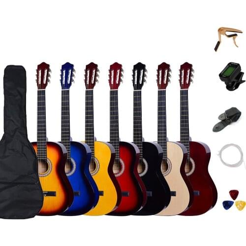 Classical Guitar Kit 39 Inch Light Picea Asperata Guitar With Bag Picks Tuner String Beginner Adults Birthday Gift AGT157
