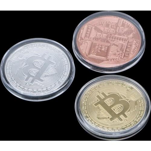 Physical Antique Imitation Gold Plated Bitcoin Coin Collectible Art Gold Commemorative Coins