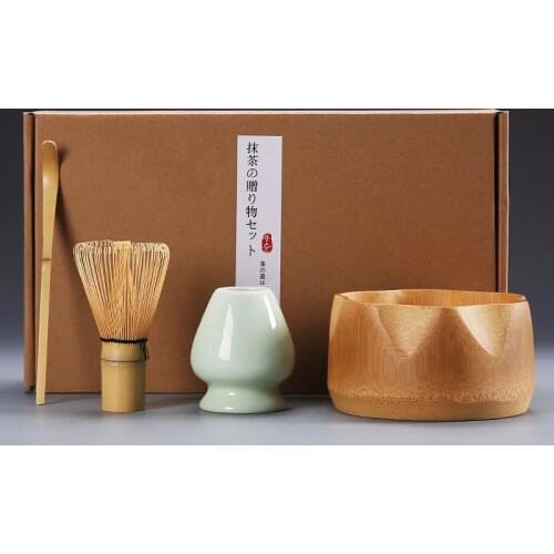 Handmade Home Easy Clean Matcha Tea Set Tool Stand Kit Bowl Whisk Scoop Gift Ceremony Traditional Japanese Tea Sets Accessories