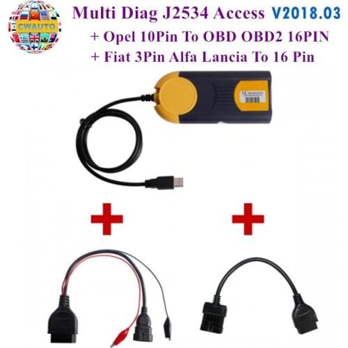 Newest Multi Diag Access J2534 Pass-Thru Multi-Diag V2018.03 OBD2 Device Support Multi-Language