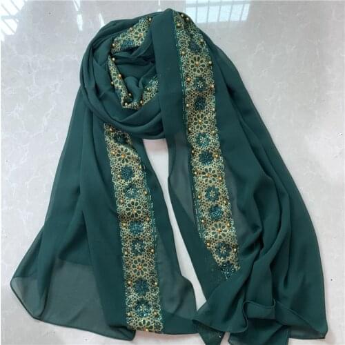 2020 New rhinestone hijab shawls muslim women chiffon headscarf islamic clothing hijab femme musulman head turbans for woman