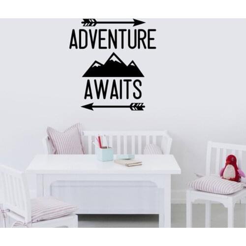 Adventure awaits Art Sticker Waterproof Wall Sticker Wall Bedroom Decorations Living Room Kids Room Nursery Decor Wallpaper C85