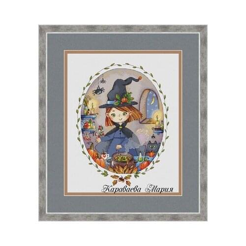 -Girl Series-Halloween Witch ( Counted Cross Stitch 11CT 14CT 18CT Cross Stitch Kits Embroidery Needlework Sets