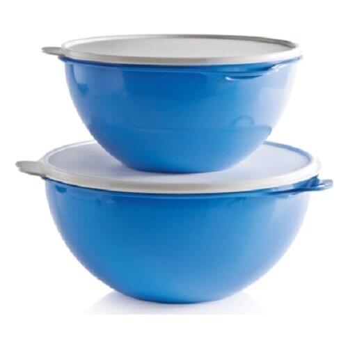 Tupperware Miksim 7.5 L and 4.5L (Blue) Mixing Container Maximilian 7.5L 4,5 L Blue Maxima Salad Bar Jumbo Bowls