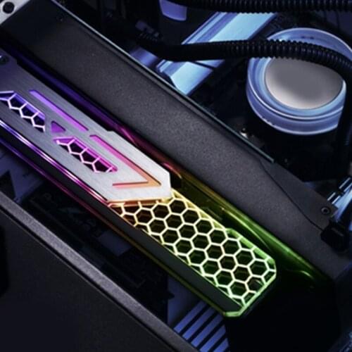 W8EC VC3 Graphics Card Support Automatic Color-changing RGB Graphics Card Bracket with 3 Pin 5V Chassis LED Video Card Holder