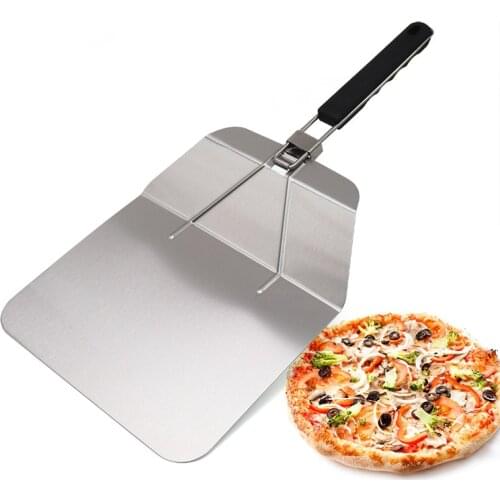 Stainless Steel Pizza Peel Pie Paddle With Folding Handle, Paddle Size 10 x 13 Inches