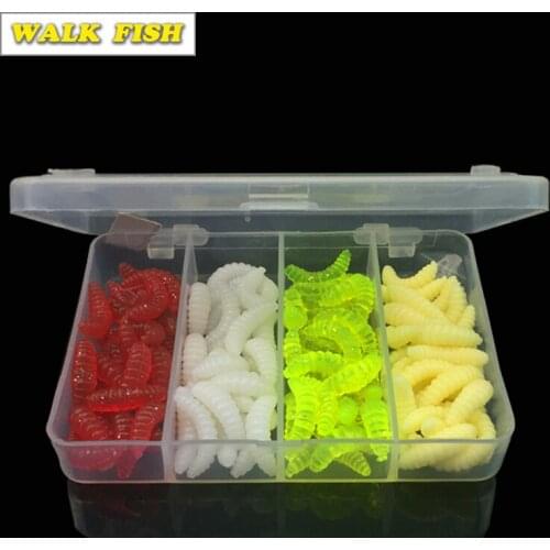 WALK FISH 200PCS/Lot Fake Soft Lures Corn Good Quality Fishing Lure Bait Carp Fishing Yellow Red with Plastic Box