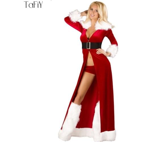 TaFiY Brand New Women Christmas Halloween Costume Long Cloak Girl Elf Fancy Dress Christmas Cosplay Party Costume for Adult