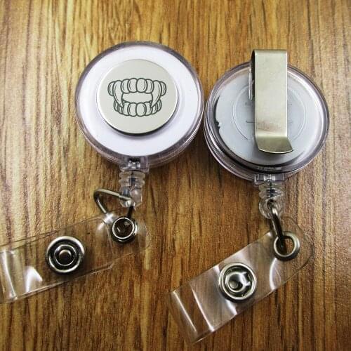 Vampire Teeth ID Badge Reel gift for him/her friend family retractable recoil id badge holder work fun