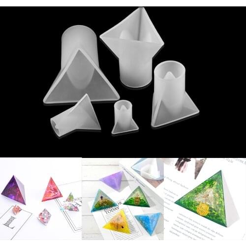 1pcs Transparent Pyramid Silicone Mould DIY Resin Decorative Craft Cube Mold For Jewelry Making Tools Micro Landscape Decor