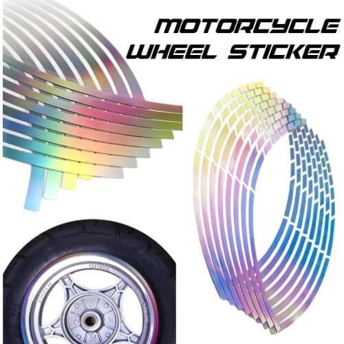 16Pcs 10/12/14/18 Inches Wheel Rim Tape For Motorcycle Car Reflective Stripes PVC