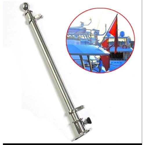 24 inch 610mm Mirror-Polished 316 Stainless Steel Flag Pole for Marine Pontoon Boats Deck Mount