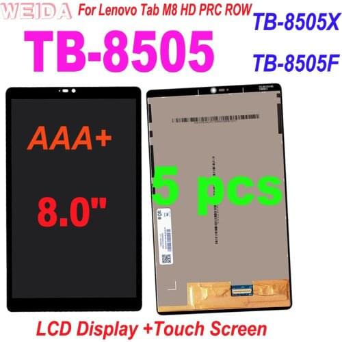 5pcs Original 8.0" LCD For Lenovo Tab M8 HD PRC ROW TB-8505X TB-8505F TB-8505 LCD Display Touch Screen Digitizer Assembly