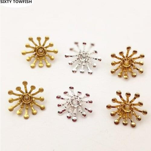50pieces/lot Original Brass Flowers Slice Components Charms Jewelry Making Accessory Findings B10021