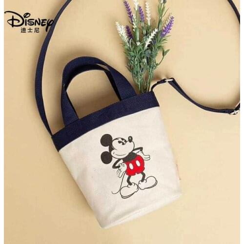 Disney Mickey Mouse White Handbag Large Capacity Women Shoulder Bag Hobos Cartoon Girl Tote Shopping Bag