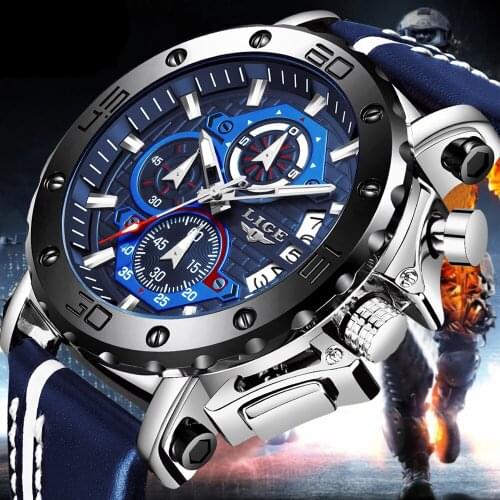 LIGE 2021 New Arrival Men Watch Luxury Chronograph Waterproof Quartz Wrist Watches For Men Sport Date Clock Male Reloj Hombre