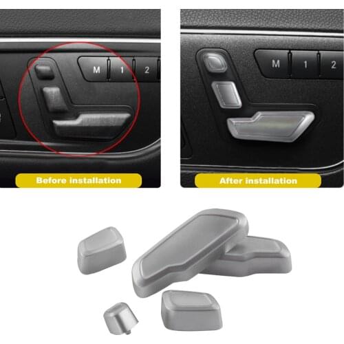For Mercedes Benz W176 W218 W212 W211 W210 W204 W205 X204 GL450 GLK GL ML Chrome Silver Car Seat Button Switch Cover Sticker