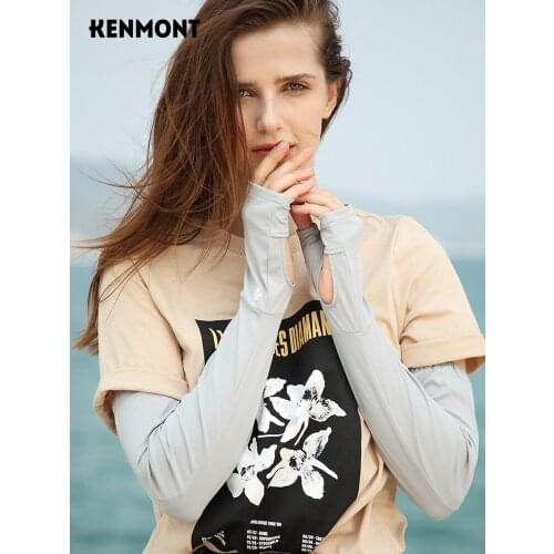 Kamon long sun protection arm guard ice sleeve female summer cycling anti-ultraviolet non-slip sunshade sleeve ice silk glo