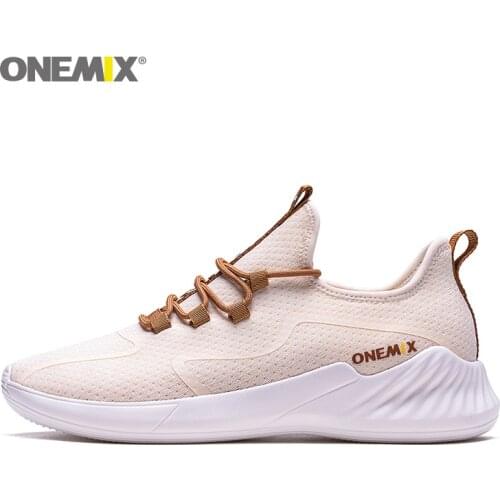 ONEMIX Womens Sneakers On Platform Summer Outdoor Breathable Mesh Walking Sports Shoes Slip-on Light Ivory Mens Casual Shoes