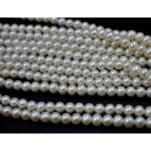 AA+ 5.5MM ROUND WHITE FRESHWATER CULTURED PEARL STRANDS