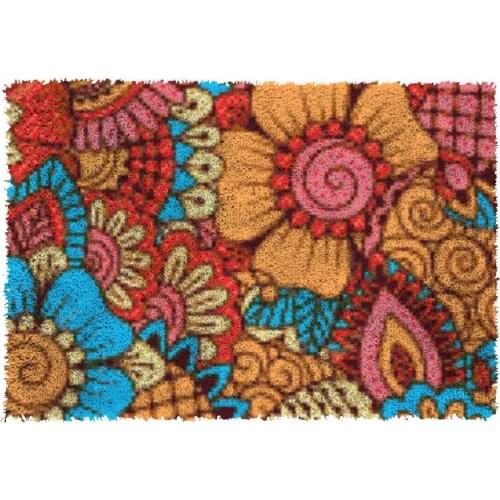 Latch Hook Flower Cushion Kits Pillow Mat DIY Craft Patterns Cross Stitch Needlework Crocheting Cushion Embroidery