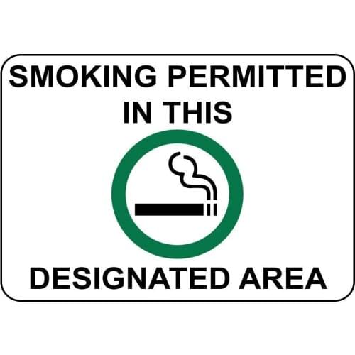 Smoking Permitted in Designated Area Poster Funny Art Decor Vintage Aluminum Retro Metal Tin Sign