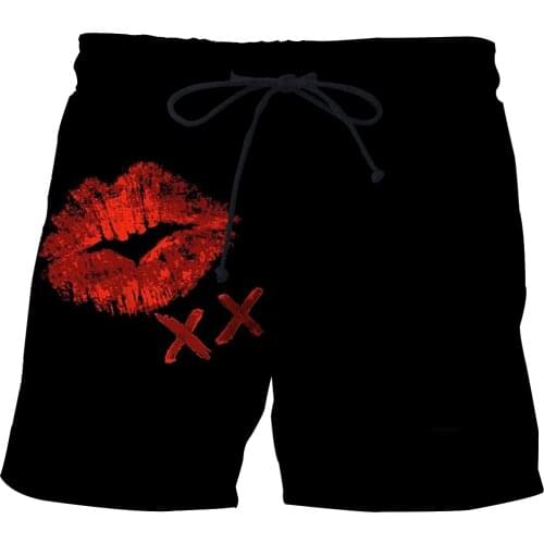 2021 Summer Breathable 3D Beach PantsMens swimming board shorts Printed black beach Running shorts Surf Bermuda Beach Shorts