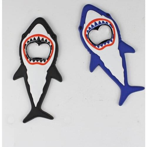 Hot Selling Fasion Refrigerator Sticker Shark PVC Oppener Home Decoration Cute Creative Corkscrew Magnet Souvenir Gifts