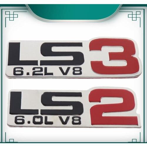 LS2 6.0L V8 LS3 6.2L V8 Engine Car Fender Side trunk Nameplate Decal Emblem Badge Sticker