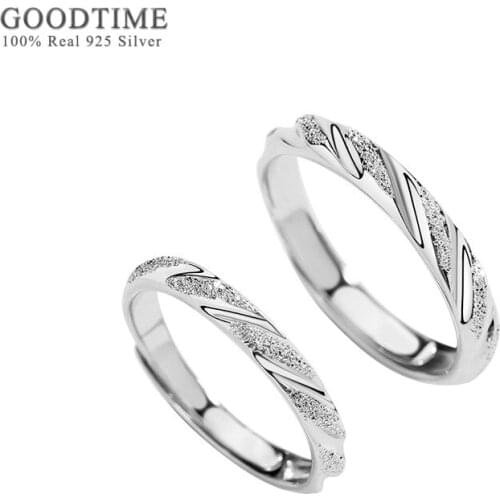 Fashion Ring For Woman Man Pure 100% 925 Sterling Silver Matte Wedding Engagement Ring Jewelry Gift For Lovers Couple