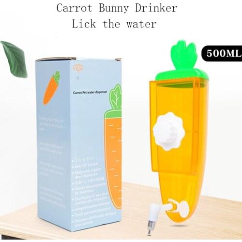 Carrot Rabbit Drinker Pet Automatic Drinking Fountain Cat Water Dispenser Hanging Needle Kettle For Small Animal Pet Supplies