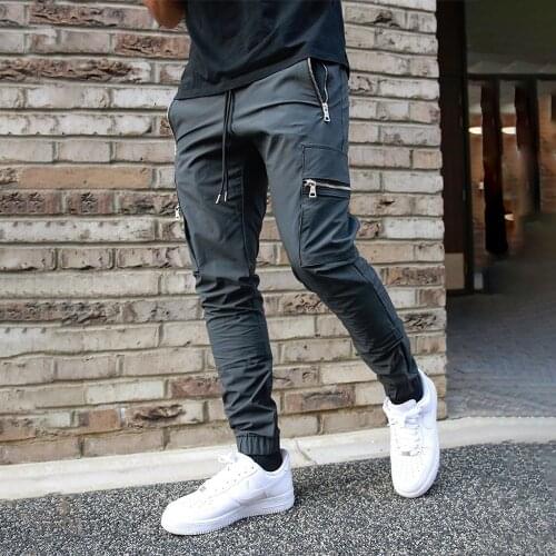 Cargo Pants Men 2021 New Zipper Multi-Pocket Casual Skinny Streetwear Pants Solid Color Men Pants Joggers Sweatpants M-XXXL