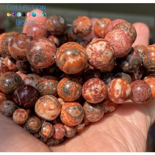 Natural Leopard Skin Jaspers Loose Round Beads For Jewelry Making 4-12 MM DIY Bracelets Accessories 15" Wholesale
