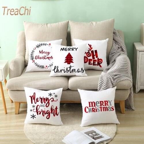 Home Sofa Pillowcase 45X45Cm Christmas Theme Backrest Pillowcase Christmas Home Decorations
