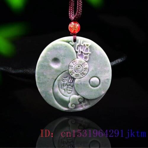 Jade Tai Chi Pendant Charm Natural Gifts Women Amulet Carved Accessories Gemstone Necklace Chinese Jewelry Fashion