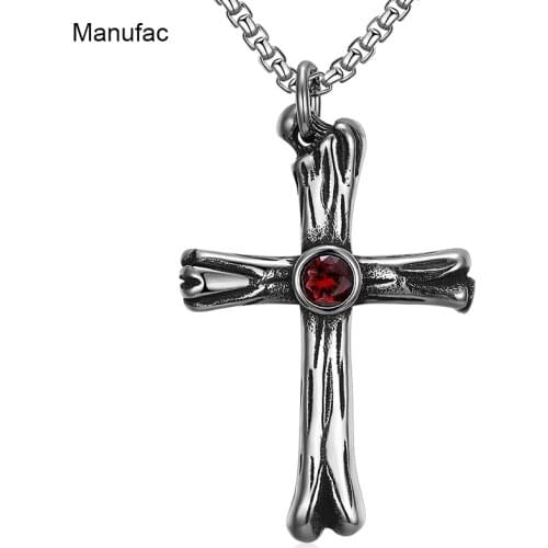 Titanium Stainless Steel Big Cross Necklace Crucifix Jesus Pendent Necklace for Women Femme Men Gift