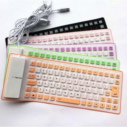 Portable Flexible Silicone Keyboard 85 Keys Foldable Waterproof Dustproof USB Silent Keyboard for Laptop Notebook