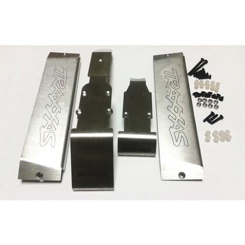 Stainless Steel Skid Plate Chassis Armor Front Middle Rear Protector For Traxxas 1/10 Old E-Revo Summit