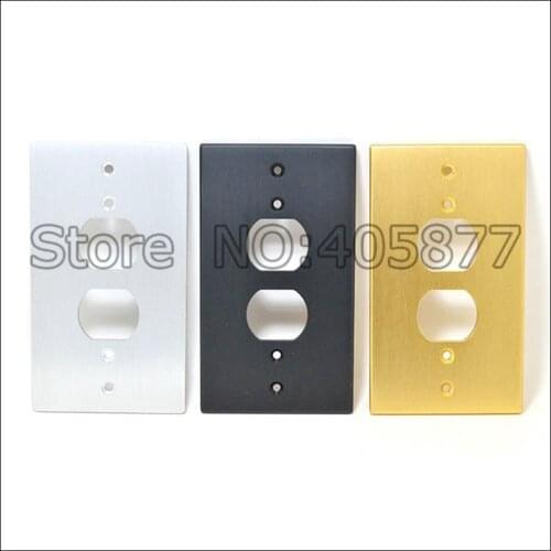 Gold/Silver/Black AC Power Duple Receptacles Wall Outlet Cover Aluminum Panel Plate