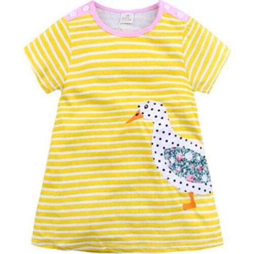 Retail new Wholesale Europe and United States Casual Summer Dress Girls Lovely Princess dresses Girl Fashion Pure Cotton Dress