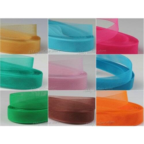 1pcs Soft Hair Horse Mesh Braid Polyester Mesh fabric Flat Plain Crin Ribbon For crafts,Women diy hat #33Color Various sizes