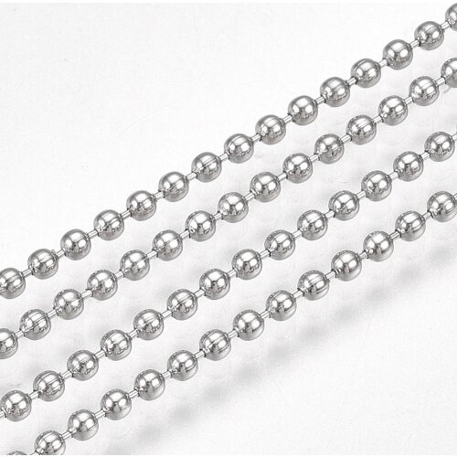 15m/roll 1.5mm Stainless Steel Ball Chains Soldered With Spool For Necklaces Bracelet Jewelry Making